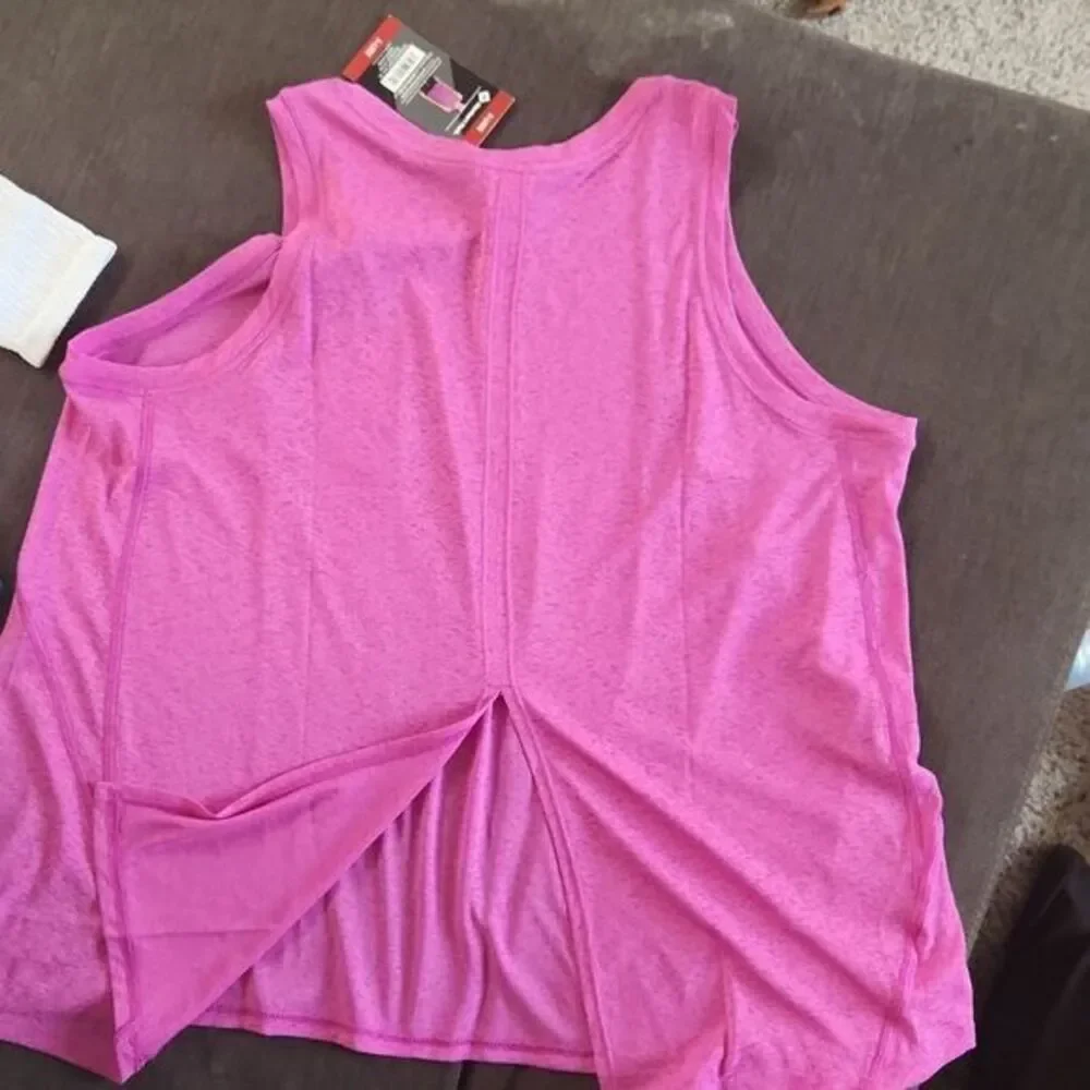 Members‎ Mark Work It Out Womens Anti-odor Pink Soft Rib Tank Top